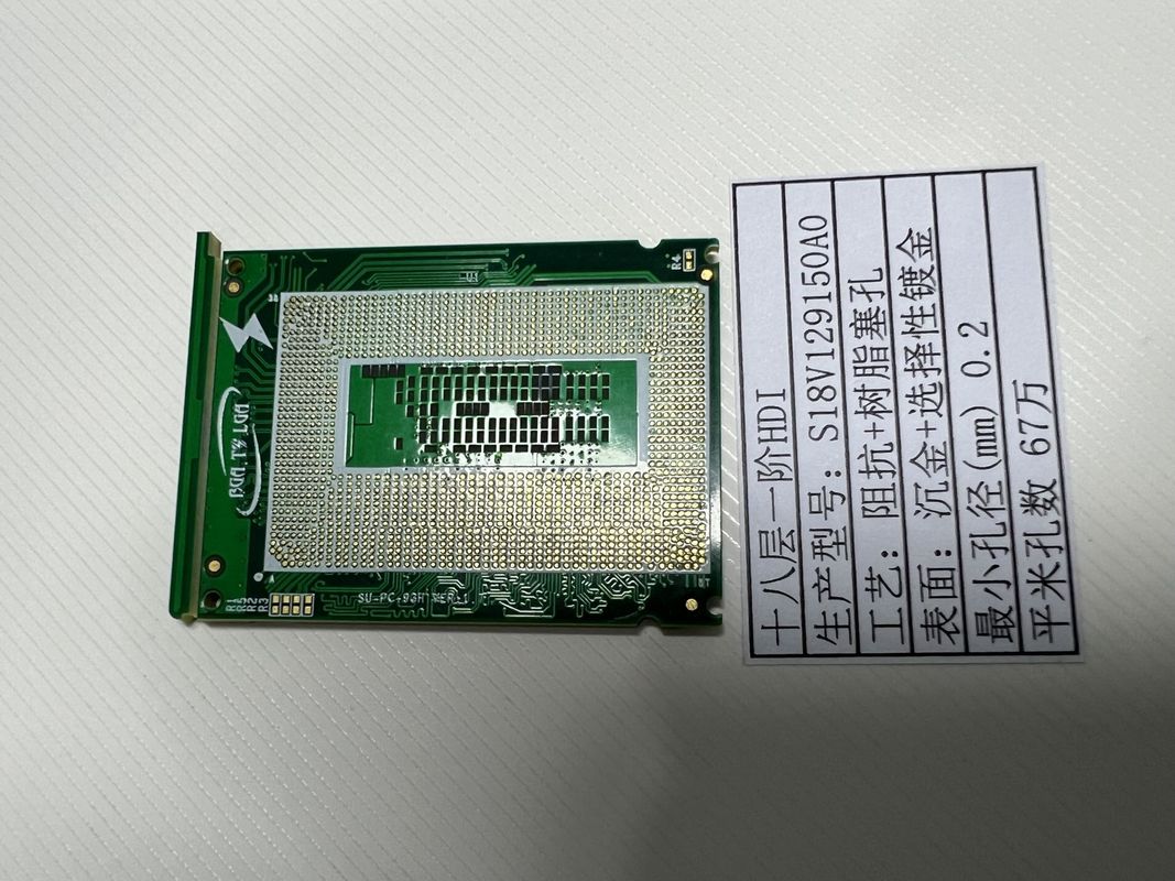 18 lớp cao mật độ kết nối tốc độ cao PCB trong 10 1 tỷ lệ Aspect vipppo ENIG + flash vàng