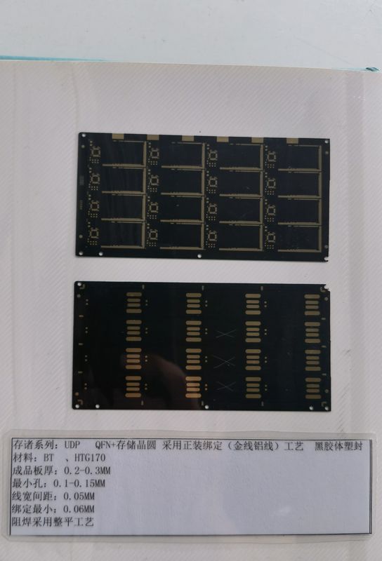 Rigid 2Layer Black Solder Mask PCB 0.1mm Trace Spacing IC Substrates thẻ SD không có vật liệu BT