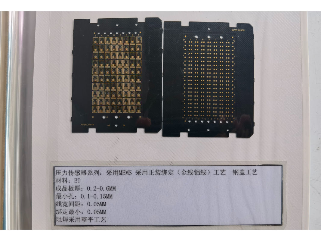 PCB điện tử bền với 0.2mm 1oz đồng trọng lượng đen Solder mặt nạ cảm biến áp suất pcb